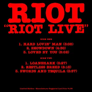 Pochette Riot Live
