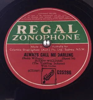 Pochette de Always Call Me Darling / Riding Down the Wallaby Trail de Buddy Williams