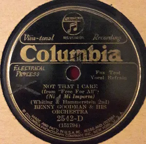 Pochette de Help Yourself to Happiness / Not That I Care de Benny Goodman and His Orchestra