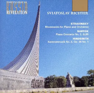 Pochette Stravinsky: Movements for Piano and Orchestra / Bartok: Piano Concerto no. 2, Sz 95 / Hindemith: Kammermusik no. 2, op. 36 no. 1