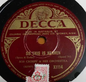 Pochette de So This Is Heaven / I Don't Want to Make History de Bob Crosby and His Orchestra
