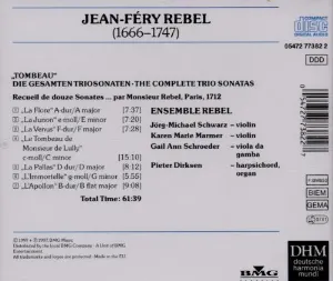 Pochette de „Tombeau“: Sämtliche Triosonaten, The complete trio sonatas de Jean‐Féry Rebel - REBEL