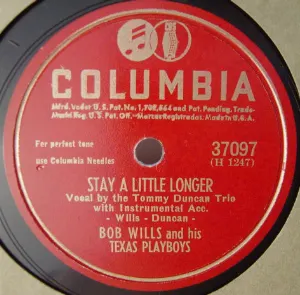 Pochette de Stay a Little Longer / I Can't Go on This Way de Bob Wills and His Texas Playboys