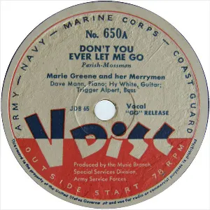 Pochette de Don’t You Ever Let Me Go / The Maid With the Flaccid Air de The V‐Disc All Stars - Artie Shaw and His Orchestra