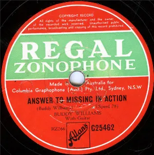 Pochette de Answer to Missing in Action de Buddy Williams