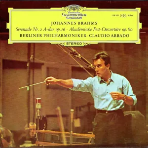 Pochette de Serenade Nr. 2 A-dur Op. 16 ∙ Akademische Fest-Ouvertüre Op. 80 de Claudio Abbado - Johannes Brahms - Berliner Philharmoniker