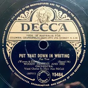 Pochette de Put That Down in Writing / At the Woodchopper's Ball de Woody Herman and His Orchestra