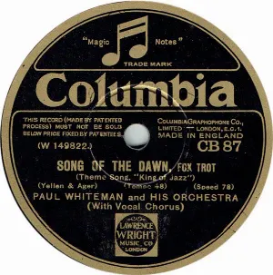 Pochette de Song of the Dawn / I Like to Do Things for You de Paul Whiteman and His Orchestra