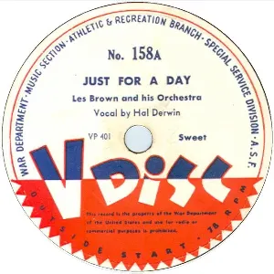 Pochette de Just for a Day / Is You or Is You Ain’t My Baby? / Knock Me a Kiss de Les Brown and His Orchestra