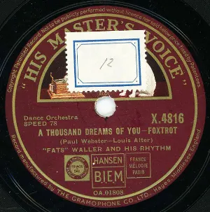 Pochette de A Thousand Dreams of You / 'Taint Good de Fats Waller and His Rhythm