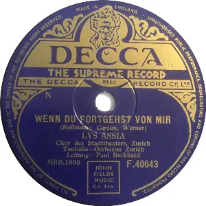 Pochette de Wenn du fortgehst von mir de Lys Assia