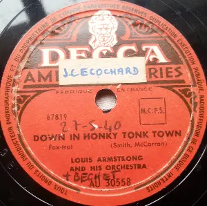 Pochette de Down in Honky Tonk Town / Coal Cart Blues de Louis Armstrong & His Orchestra