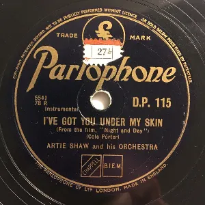 Pochette de I've Got You Under My Skin / My Heart Belongs to Daddy de Artie Shaw and His Orchestra