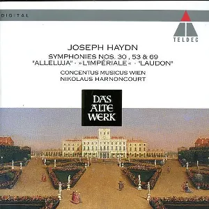 Pochette Haydn Symphonies Nos.30 (Alleluja), 53 (L'Impériale), and 69 (Loudon)