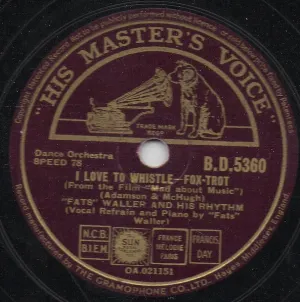 Pochette de I Love to Whistle / Am I in Another World de Fats Waller and His Rhythm