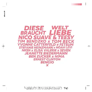 Pochette de Diese Welt braucht Liebe de jan SEVEN dettwyler - Stefanie Heinzmann - Ben Zucker