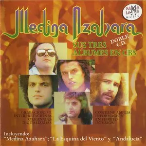 Pochette de Sus tres álbumes en CBS de Medina Azahara