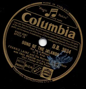 Pochette de Song of the Islands / To Be Worthy of You de Paul Weston and His Orchestra - Frankie Laine