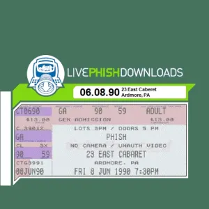 Pochette de 1990-06-08: 23 East Caberet, Ardmore, PA, USA de Phish