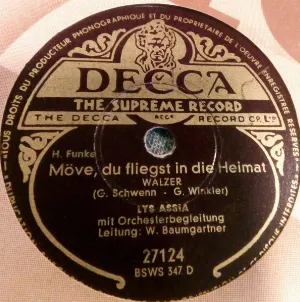Pochette de Möve, du fliegst in die Heimat de Lys Assia