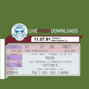Pochette de 1991-11-07: Tipitina's, New Orlean's, LA, USA de Phish
