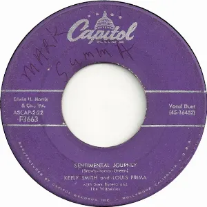 Pochette de Sentimental Journey / Baby, Won’t You Please Come Home de Louis Prima - Keely Smith