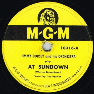 Pochette de At Sundown / Angela Mia (My Angel) de Jimmy Dorsey and His Orchestra
