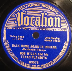 Pochette de Back Home Again in Indiana / Swing Blues No. 2 de Bob Wills and His Texas Playboys
