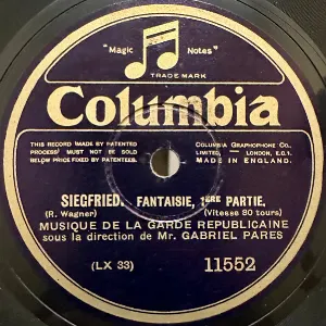 Pochette de Siegfried. Fantaisie de Musique de la Garde républicaine - Richard Wagner
