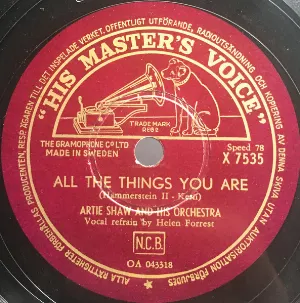 Pochette de All the Things You Are / Deep Purple de Artie Shaw and His Orchestra