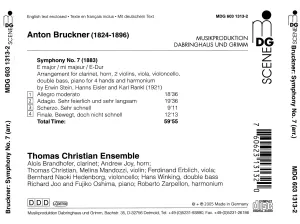 Pochette de Symphony no. 7 arranged for Chamber Ensemble by Hanns Eisler, Erwin Stein & Karl Rankl de Anton Bruckner - Hanns Eisler