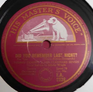 Pochette de Did You Remember Last Night? / Hold Tight de Tommy Dorsey and His Orchestra