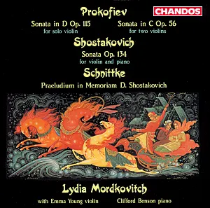 Pochette Prokofiev: Sonata in D, op. 115 / Sonata in C, op. 56 / Shostakovich: Sonata, op. 134 / Schnittke: Praeludium in Memoriam D. Shostakovich