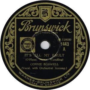 Pochette de It's All My Fault / Time on My Hands de Connee Boswell