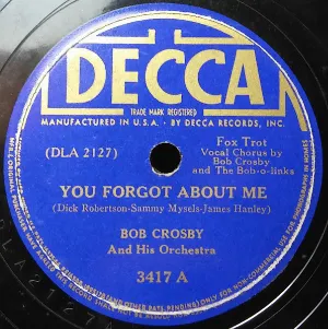Pochette de You Forgot About Me / Gone but Not Forgotten de Bob Crosby and His Orchestra