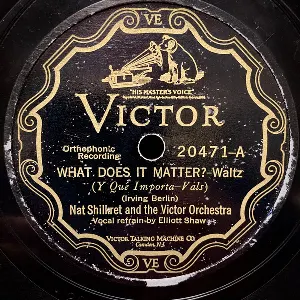 Pochette de What Does It Matter? / Hoosier Sweetheart de Nat Shilkret and His Orchestra