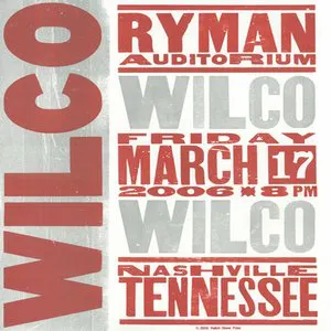Pochette 2006-03-17: Ryman Auditorium, Nashville, TN, USA