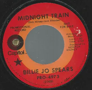 Pochette de Midnight Train / Meanwhile Back in My Heart de Billie Jo Spears