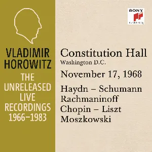 Pochette Vladimir Horowitz in Recital at Constitution Hall Washington D.C. November 17 1968