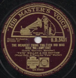 Pochette de The Meanest Thing You Ever Did Was Kiss Me / On the Bumpy Road to Love de Fats Waller and His Rhythm