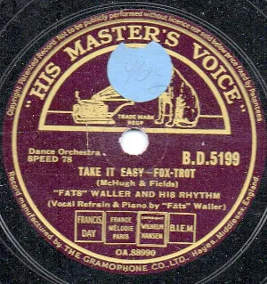 Pochette de Take It Easy / Rhythm and Romance de Fats Waller and His Rhythm